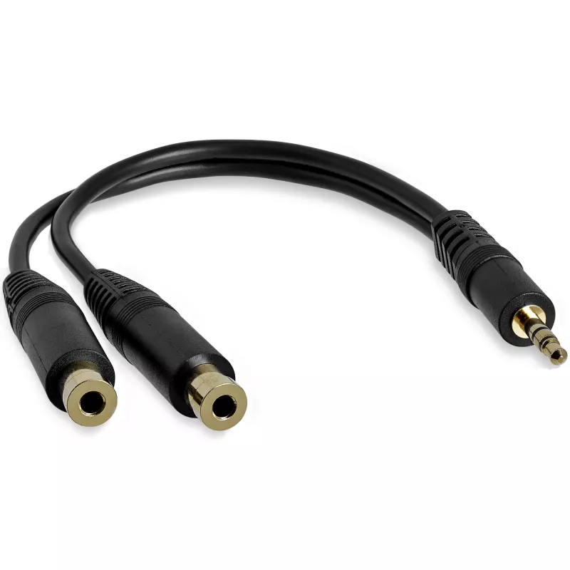 StarTech.com 15 cm Stereo-Splitterkabel – 3,5 mm Stecker auf 2x 3,5 mm Buchse