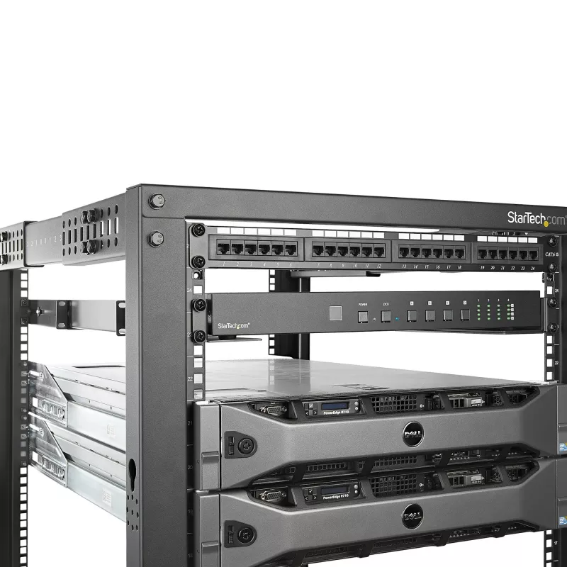 StarTech.com 1HE 19 Zoll Server-Rack-Schienen – 24-36 Zoll einstellbare Tiefe – Universelle 4-Pfosten-Rack-Montageschienen – Netzwerk-Equipment/Server/USV-Montageschienen-Set HPE ProLiant Dell PowerEdge