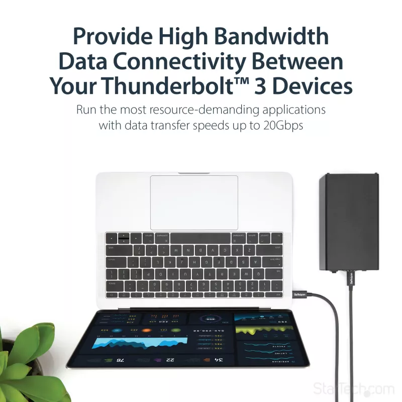 StarTech.com 1m Thunderbolt 3 (20Gbps) USB-C-Kabel – Thunderbolt, USB und DisplayPort kompatibel