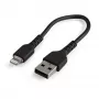 StarTech.com 15 cm langlebiges schwarzes USB-A-auf-Lightning-Kabel – robustes Aramidfaser-USB-Typ-A-auf-Lightning-Lade-/Sync-Netzkabel – Apple MFi-zertifiziert für iPad/iPhone 12