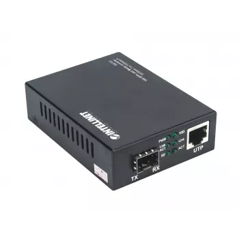Intellinet 10GBase-T zu 10GBase-R Medienkonverter, 1 x 10 GB SFP+ Slot, 1 x 10GB RJ45 Port