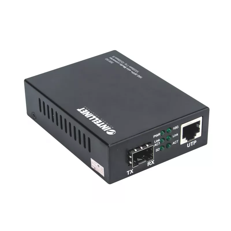 Intellinet 10GBase-T zu 10GBase-R Medienkonverter, 1 x 10 GB SFP+ Slot, 1 x 10GB RJ45 Port