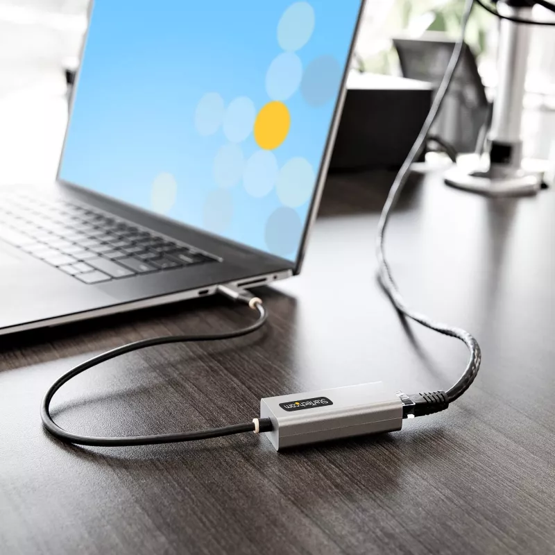 StarTech.com USB-C-zu-Ethernet-Adapter, USB 3.0 zu Gigabit Ethernet Netzwerkadapter – 10/100/1000 Mbit/s, USB-C-zu-RJ45-Ethernet-Adapter (GbE), 30 cm festes Kabel, treiberlose Installation