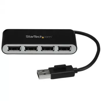 StarTech.com Tragbarer 4-Port USB 2.0 Hub mit integriertem Kabel