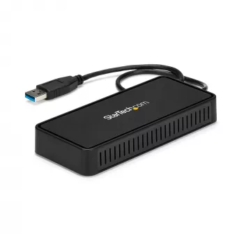 StarTech.com USB 3.0 Mini-Dock – Dual-Monitor-USB-A-Dockingstation mit DisplayPort 4K 60Hz Video & Gigabit Ethernet – 30 cm Kabel – Portabler USB-3.1-Gen-1-Typ-A-Laptop-Adapter