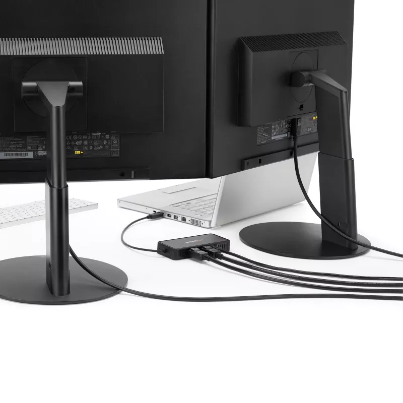StarTech.com USB 3.0 Mini-Dock – Dual-Monitor-USB-A-Dockingstation mit DisplayPort 4K 60Hz Video & Gigabit Ethernet – 30 cm Kabel – Portabler USB-3.1-Gen-1-Typ-A-Laptop-Adapter