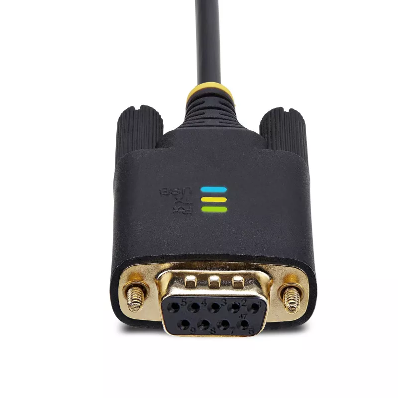 StarTech.com 1m USB zu Nullmodem Serielladapterkabel, austauschbare DB9-Schrauben/Muttern, COM Retention, USB-A zu RS232, FTDI, Level-4 ESD-Schutz, Windows/macOS/ChromeOS/Linux – robuste TPE-Konstruktion