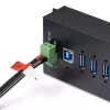 StarTech.com 160W Universal DC-Netzteil (24V/6,6A), 1,2m 2-Draht-Kabel, 2/3-Pin Klemmleisten, 100-240V AC/DC externes Netzteil für industrielle USB-Hubs, NA/UK/EU/ANZ