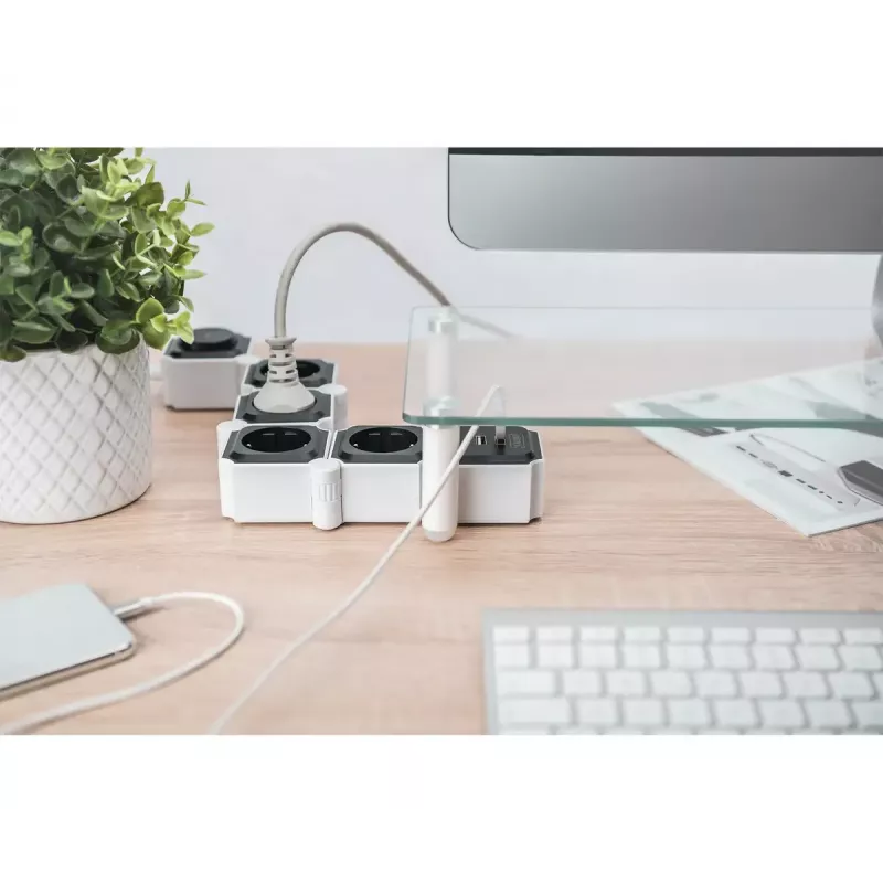 Power Strip Digitus Flexible 4-fach mit 2 USB-Ports & Schalter