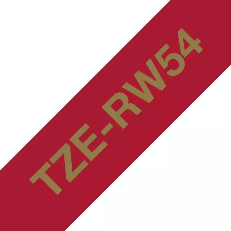 Brother TZE-RW54 Beschriftungsband Gold auf Rot