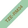 Brother TZE-RM34 Beschriftungsband Gold auf Minzgrün