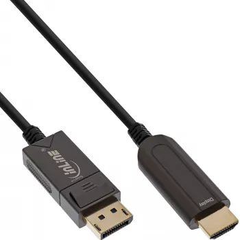 InLine DisplayPort auf HDMI AOC Konverterkabel, 4K/60Hz, schwarz, 15m