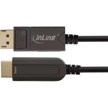 InLine DisplayPort auf HDMI AOC Konverterkabel, 4K/60Hz, schwarz, 15m