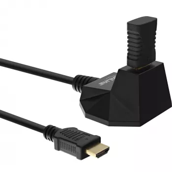 InLine HDMI-Station, HS-HDMI-Kabel mit Ethernet, Stecker/Buchse, schwarz, vergoldete Kontakte, 3 m