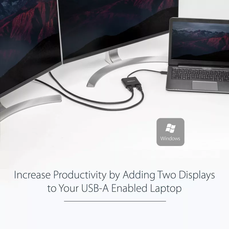 StarTech.com USB 3.0 auf Dual HDMI Adapter, USB auf 2x HDMI Monitor Konverter für Windows (keine Unterstützung für macOS/ChromeOS/Linux) - TAA