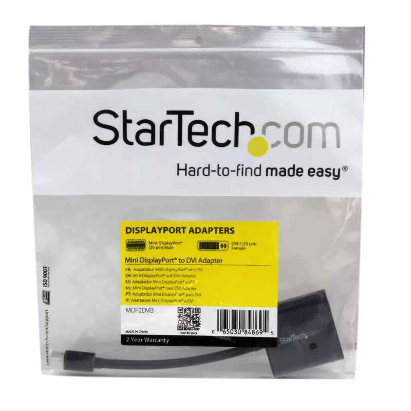 StarTech.com Mini DisplayPort zu DVI-Adapter - Mini DP zu DVI-D Konverter - 1080p Video - mDP oder Thunderbolt 1/2 Mac/PC zu DVI-Monitor - Kompakter mDP 1.2 zu DVI Single-Link Adapter Dongle