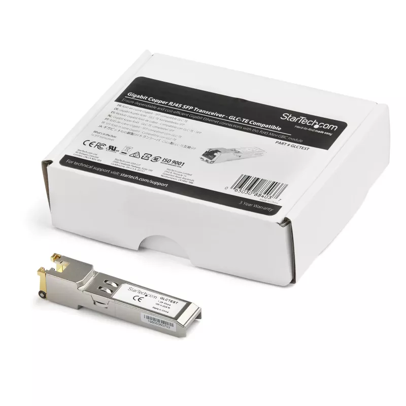 StarTech.com Cisco GLC-TE Kompatibles Modul - 1000BASE-T Kupfer Industrieller Gigabit Ethernet Transceiver - SFP auf RJ45 Cat6/Cat5e 100m Erweiterte Temperatur - Cisco Firepower, IE 2000, C9500, C2960