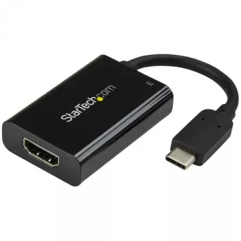 StarTech.com USB C zu HDMI 2.0 Adapter mit Power Delivery - 4K 60Hz USB Typ-C auf HDMI Display Video Konverter - 60W PD Durchgangsladeanschluss - Thunderbolt 3 kompatibel - Schwarz