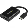 StarTech.com USB C zu HDMI 2.0 Adapter mit Power Delivery - 4K 60Hz USB Typ-C auf HDMI Display Video Konverter - 60W PD Durchgangsladeanschluss - Thunderbolt 3 kompatibel - Schwarz