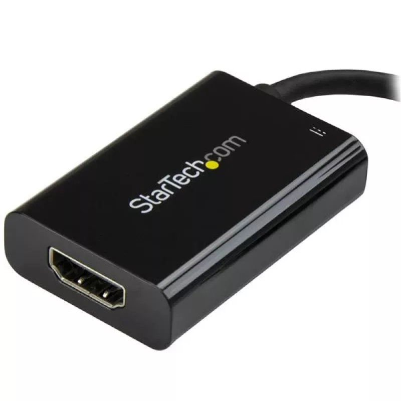 StarTech.com USB C zu HDMI 2.0 Adapter mit Power Delivery - 4K 60Hz USB Typ-C auf HDMI Display Video Konverter - 60W PD Durchgangsladeanschluss - Thunderbolt 3 kompatibel - Schwarz