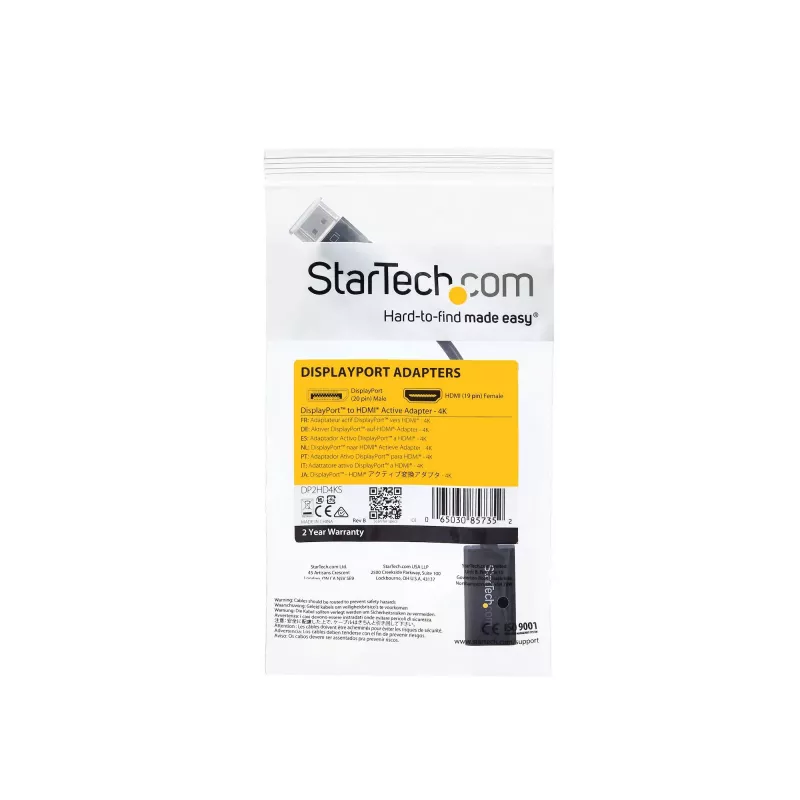 StarTech.com DisplayPort-auf-HDMI-Adapter – 4K 30 Hz aktiver DisplayPort-auf-HDMI-Videokonverter – DP-auf-HDMI-Monitor/TV/Display-Kabeladapter-Dongle – Ultra HD DP 1.2 auf HDMI 1.4 Adapter