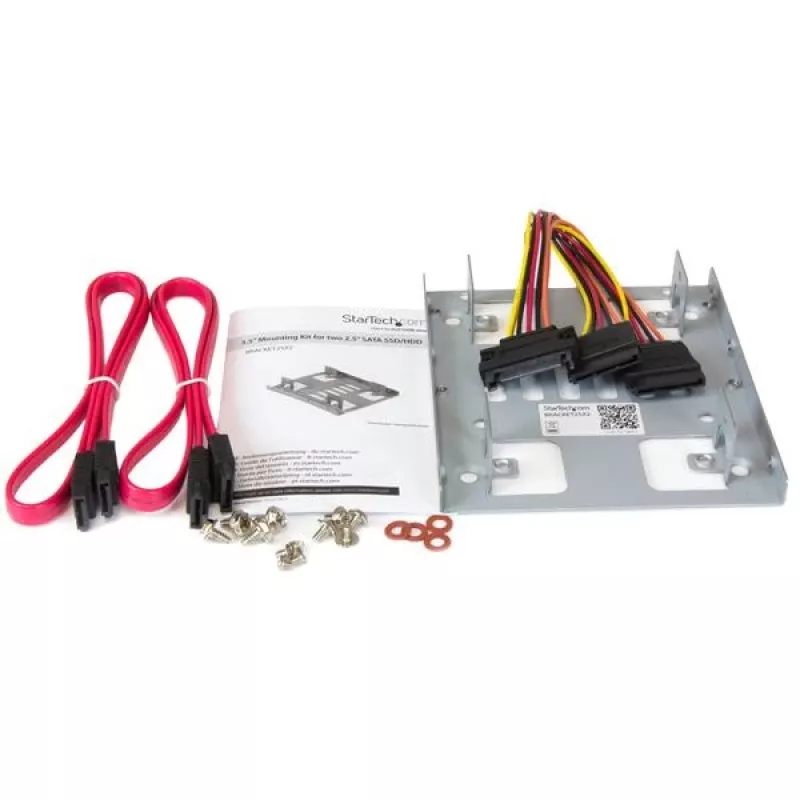 StarTech.com Dual 2,5 Zoll auf 3,5 Zoll HDD-Halterung für SATA-Festplatten – 2-Laufwerkshalterung 2,5 Zoll auf 3,5 Zoll für Einbauschacht
