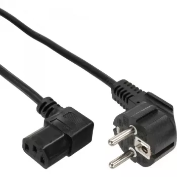 InLine Netzkabel, CEE 7/7 gewinkelt / 3-polig IEC C13 Stecker gewinkelt, 3 m