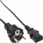InLine Netzkabel, CEE 7/7 gerade / 3-polig IEC C13 Stecker, schwarz, 1,5 m