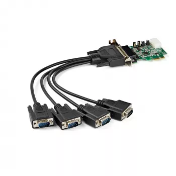 StarTech.com 4-Port PCI Express RS232 Serial-Adapterkarte – PCIe RS232 Serial Host Controller Card – PCIe auf Seriell DB9 – 16950 UART – Low-Profile-Erweiterungskarte – Windows/Linux – TAA