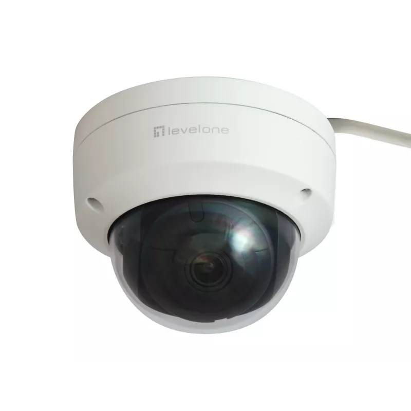 LevelOne GEMINI Fixed Dome IP Network Camera, 4-Megapixel, H.265, 802.3af PoE, IR LEDs, Indoor/Outdoor