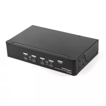 StarTech.com 4-Port DisplayPort-KVM-Switch – 4K 60 Hz – Einzelbildschirm – Dual-Port UHD DP 1.2 USB-KVM-Switch mit integriertem USB-2.0-Hub & Audio – Dell, HP, Apple, Lenovo – TAA-konform