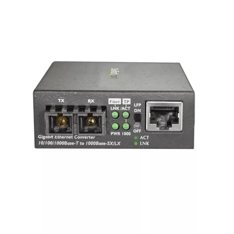 StarTech.com Multimode (MM) SC Fiber-Medienkonverter für 10/100/1000-Netzwerke – 550 m Reichweite – Gigabit-Ethernet – 850 nm – Vollduplex