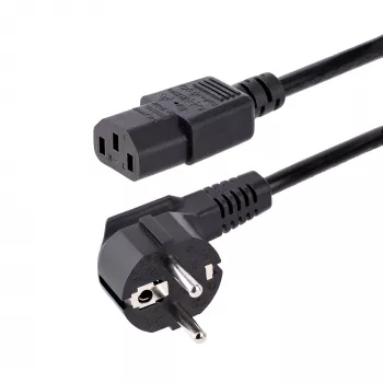 StarTech.com 1m Computer-Netzkabel, 18AWG, EU-Schuko auf C13 Netzkabel, 250V 10A, schwarzes Ersatz-Netzkabel, TV/Monitor-Netzkabel, Schuko CEE 7/7 auf IEC 60320 C13 Netzkabel - PC-Netzteilkabel