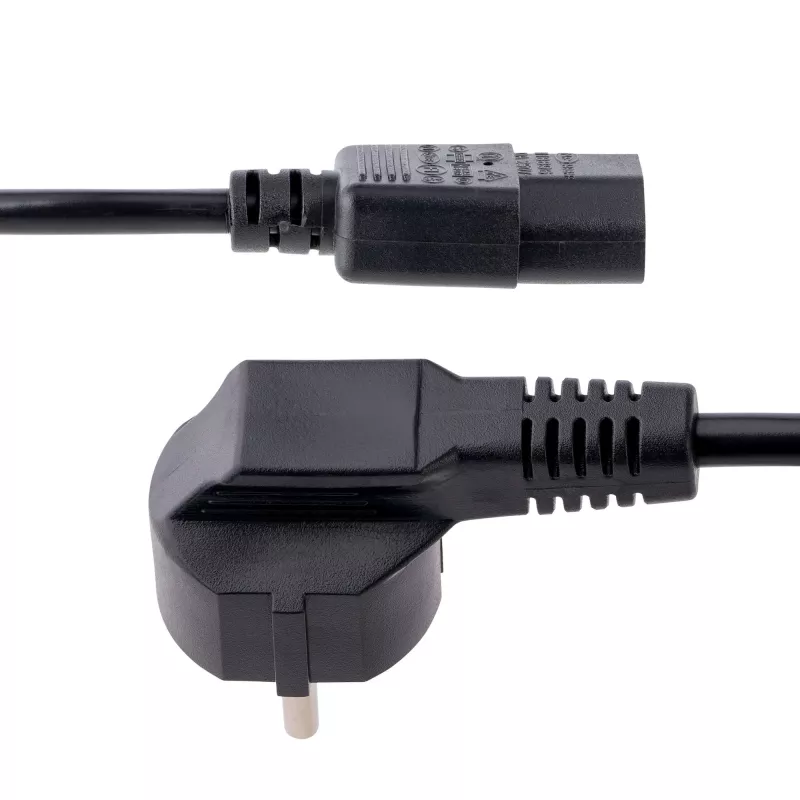 StarTech.com 1m Computer-Netzkabel, 18AWG, EU-Schuko auf C13 Netzkabel, 250V 10A, schwarzes Ersatz-Netzkabel, TV/Monitor-Netzkabel, Schuko CEE 7/7 auf IEC 60320 C13 Netzkabel - PC-Netzteilkabel