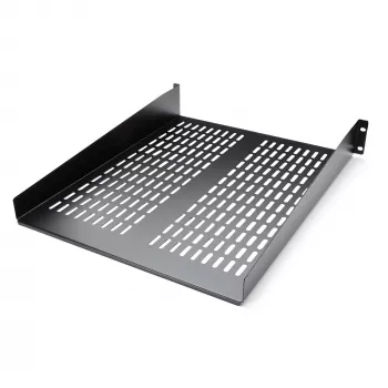 StarTech.com CABSHELF22V 2U belüfteter fest montierbarer Fachboden für Serverschrank, 19″, 22″ (55,9 cm) tief, bis 22 kg, Stahl, schwarz