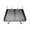 StarTech.com 2U Server-Rack-Einlegeboden – universelle belüftete Rack-Montage-Auslegerplatte für 19-Zoll-Netzwerkgeräterack und -schrank – robuste Stahlausführung – Tragfähigkeit 23 kg – 55,9 cm tiefer Boden, schwarz