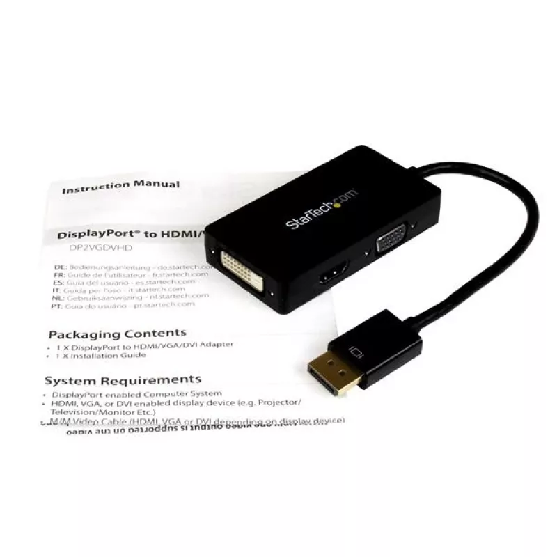 StarTech.com Travel-A/V-Adapter: 3-in-1 DisplayPort auf VGA, DVI oder HDMI Konverter