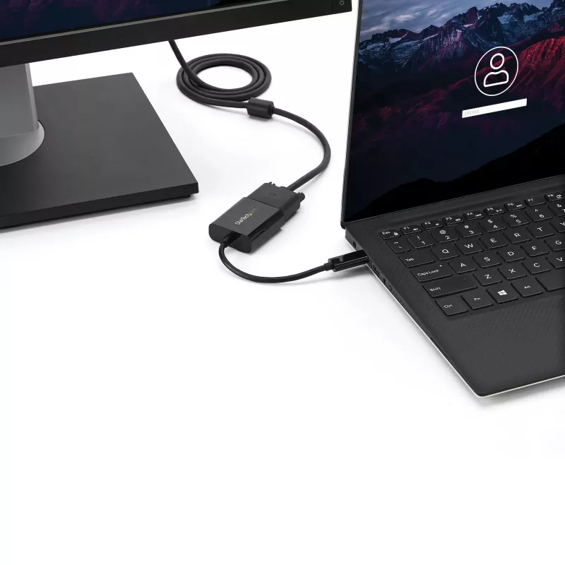StarTech.com USB-C auf VGA Adapter - Schwarz - 1080p - Videokonverter für Ihr MacBook Pro - USB C auf VGA Display Dongle - Aktualisierte Version ist CDP2VGAEC