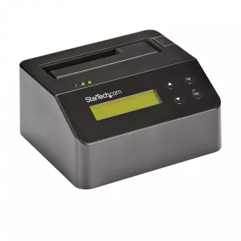 StarTech.com Single Bay Festplattenlöscher, Standalone HDD/SSD Sanitizer, USB 3.0 zu SATA II (3 Gbit/s), 9 Löschmodi, LCD-Anzeige, Sicheres Löschen Festplatten-Sanitizer-Dock, DB-9 Druckeranschluss, TAA-konform