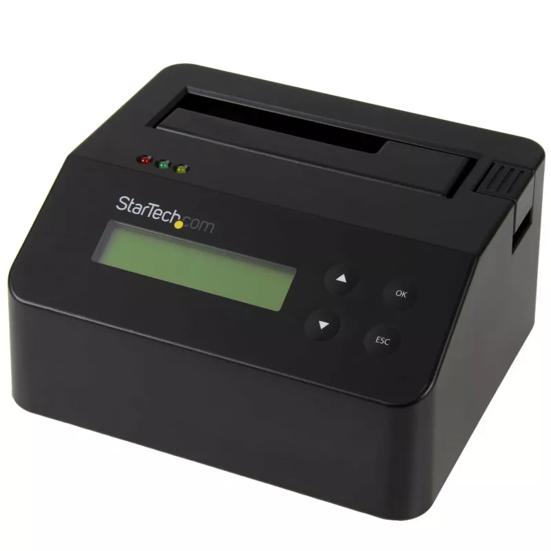 StarTech.com Single Bay Festplattenlöscher, Standalone HDD/SSD Sanitizer, USB 3.0 zu SATA II (3 Gbit/s), 9 Löschmodi, LCD-Anzeige, Sicheres Löschen Festplatten-Sanitizer-Dock, DB-9 Druckeranschluss, TAA-konform