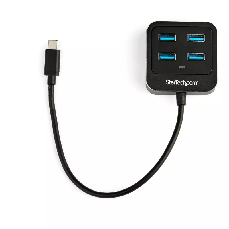 StarTech.com 4-Port USB C Hub – USB-C auf 4x USB-A Ports – SuperSpeed 10 Gbit/s USB 3.2 Gen 2 Typ-C Hub – USB Bus Powered – tragbar/kompakt USB-C auf USB Adapter Hub für Laptop – Aluminium