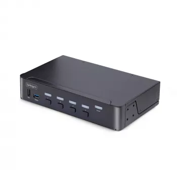 StarTech.com 4-Port DisplayPort KVM-Switch, 8K 60Hz / 4K 144Hz, Single Display, DP 1.4, 2x USB 3.0 Ports, 4x USB 2.0 HID Ports, Tasten- & Hotkey-Umschaltung, TAA-konform - betriebssystemunabhängig, Metallgehäuse