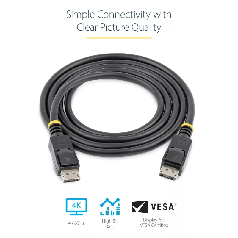 StarTech.com 1m DisplayPort 1.2 Kabel – 4K x 2K Ultra HD VESA-zertifiziertes DisplayPort-Kabel – DP-auf-DP-Kabel für Monitor – DP-Video/Display-Kabel – einrastende DP-Stecker