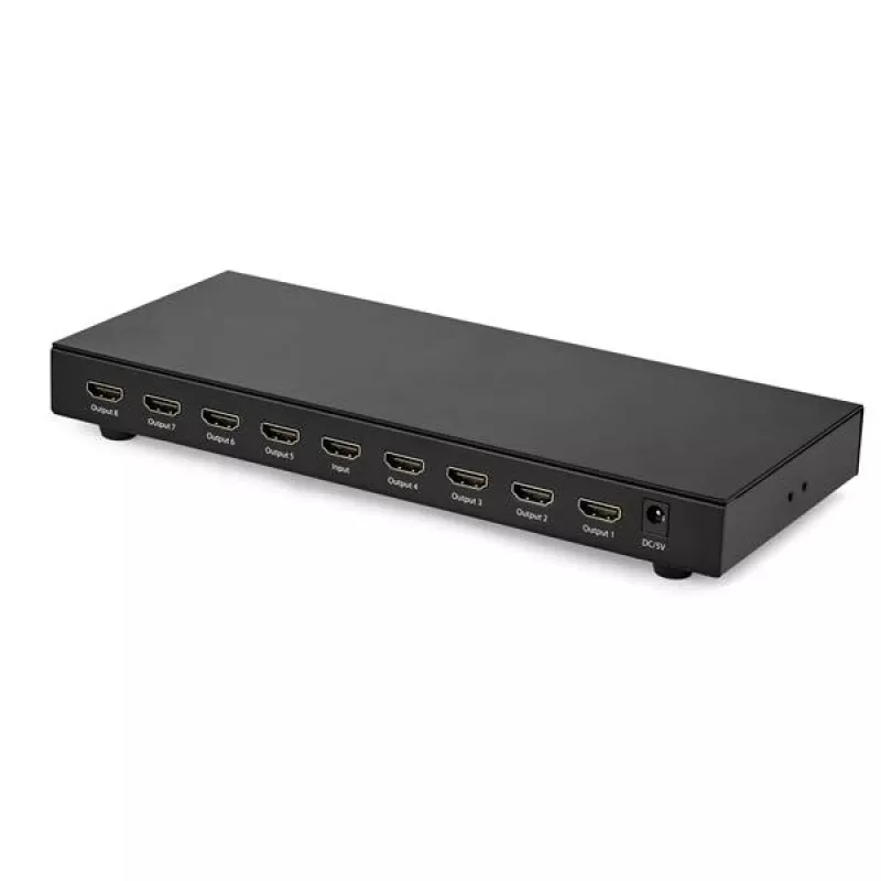 StarTech.com 8-Port 4K 60Hz HDMI-Splitter, HDMI, 8x HDMI, 3840 x 2160 Pixel, Schwarz, 4K Ultra HD, 60 Hz