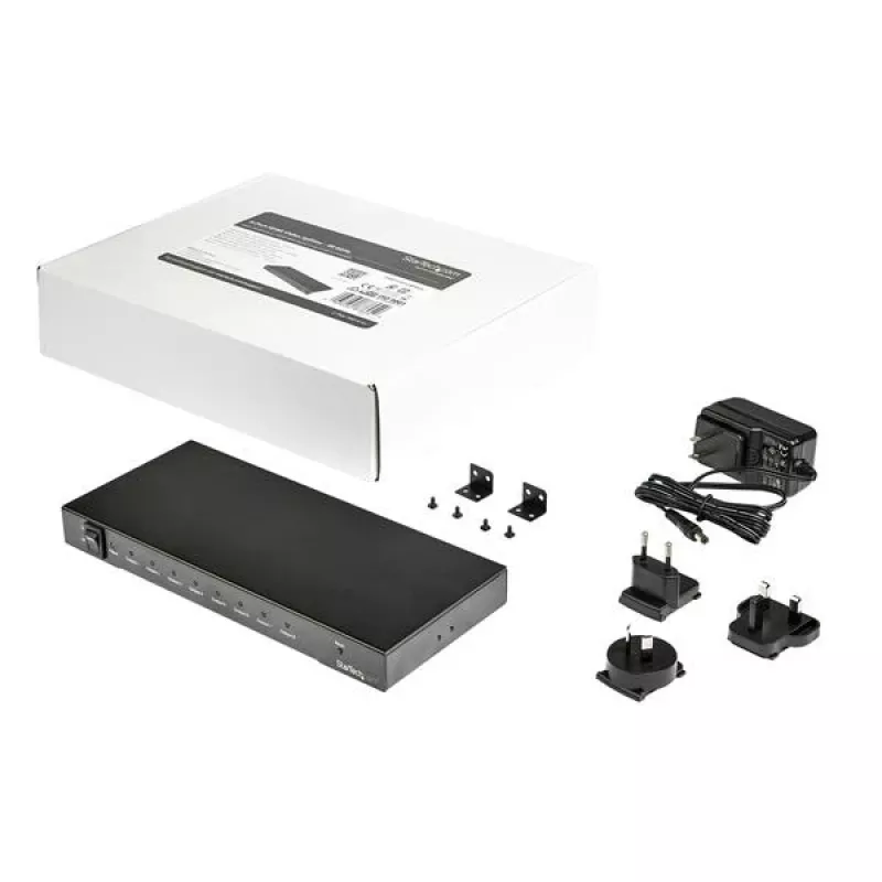StarTech.com 8-Port 4K 60Hz HDMI-Splitter, HDMI, 8x HDMI, 3840 x 2160 Pixel, Schwarz, 4K Ultra HD, 60 Hz