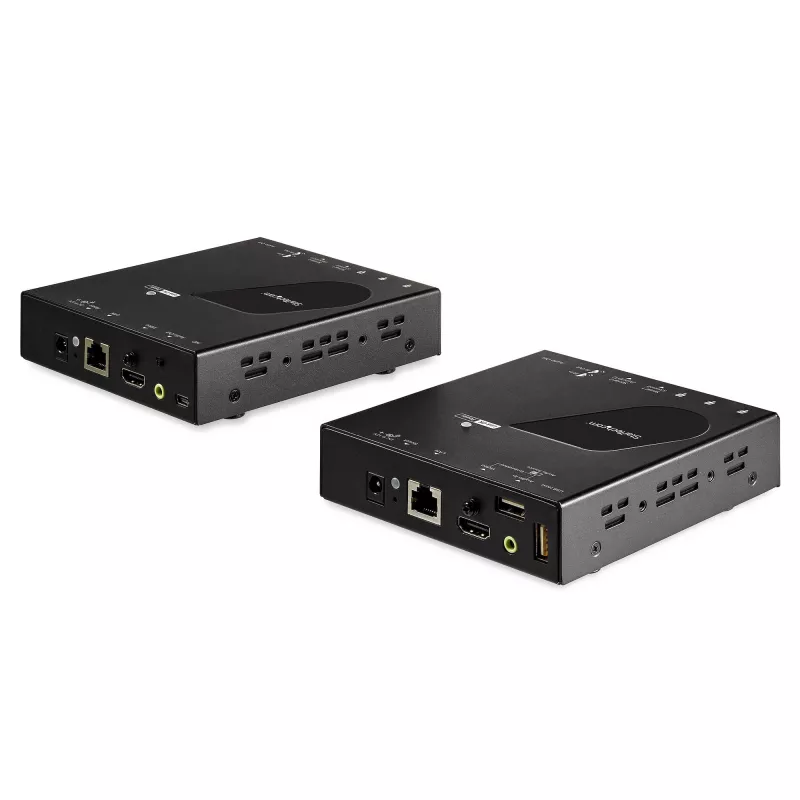StarTech.com HDMI KVM Extender over IP Network - 4K 30Hz HDMI 2.0 and USB over IP LAN or Cat5e/Cat6 Ethernet Kabel (100m/330ft) - Remote KVM Switch/Console Transmitter/Receiver Extender Kit