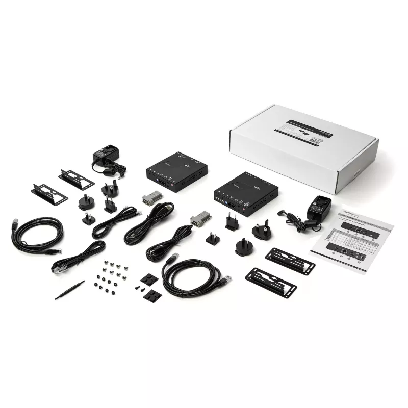 StarTech.com HDMI KVM Extender over IP Network - 4K 30Hz HDMI 2.0 and USB over IP LAN or Cat5e/Cat6 Ethernet Kabel (100m/330ft) - Remote KVM Switch/Console Transmitter/Receiver Extender Kit