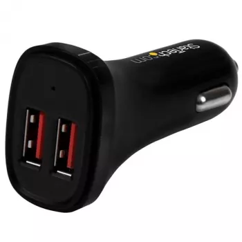 StarTech.com Dual-Port USB-Autoladegerät – 24 W/4,8 A – Schwarz, Auto, Zigarettenanzünder, 5 V, Schwarz