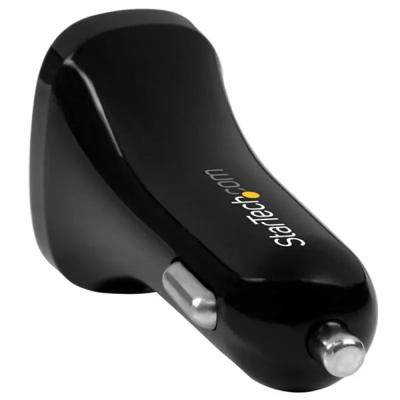 StarTech.com Dual-Port USB-Autoladegerät – 24 W/4,8 A – Schwarz, Auto, Zigarettenanzünder, 5 V, Schwarz
