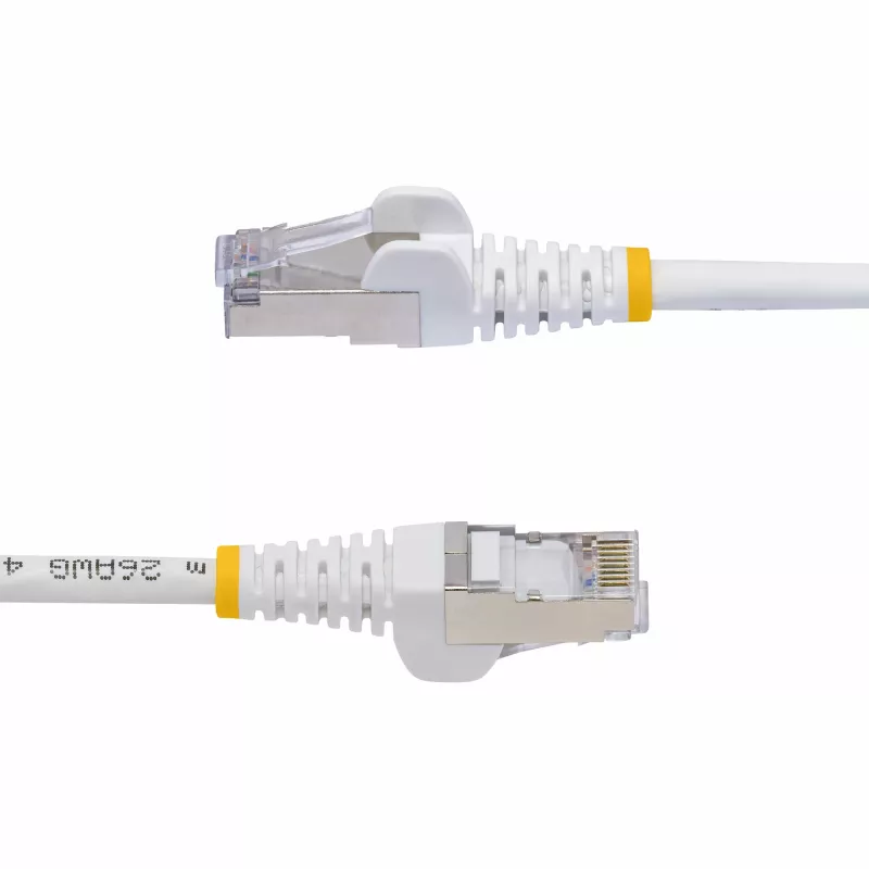 StarTech.com 3m Weiß CAT8 Ethernet-Kabel, rastnasenfreier RJ45, 25G/40G, 2000MHz, 100W PoE++, S/FTP, 26AWG reines blankes Kupfer, LSZH, geschirmtes Netzwerk-Patchkabel mit Zugentlastung, einzeln getestet